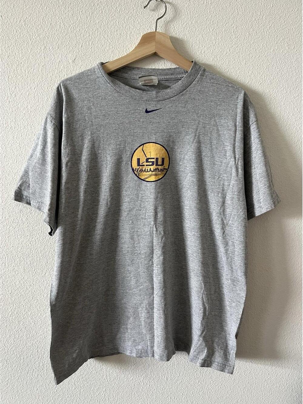 Vintage Nike Team LSU Tigers Center Swoosh T Shirt Medium